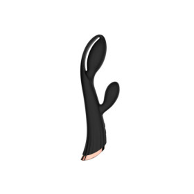 Vibromasseur noir avec stimulateur de clitoris LRIS USB 